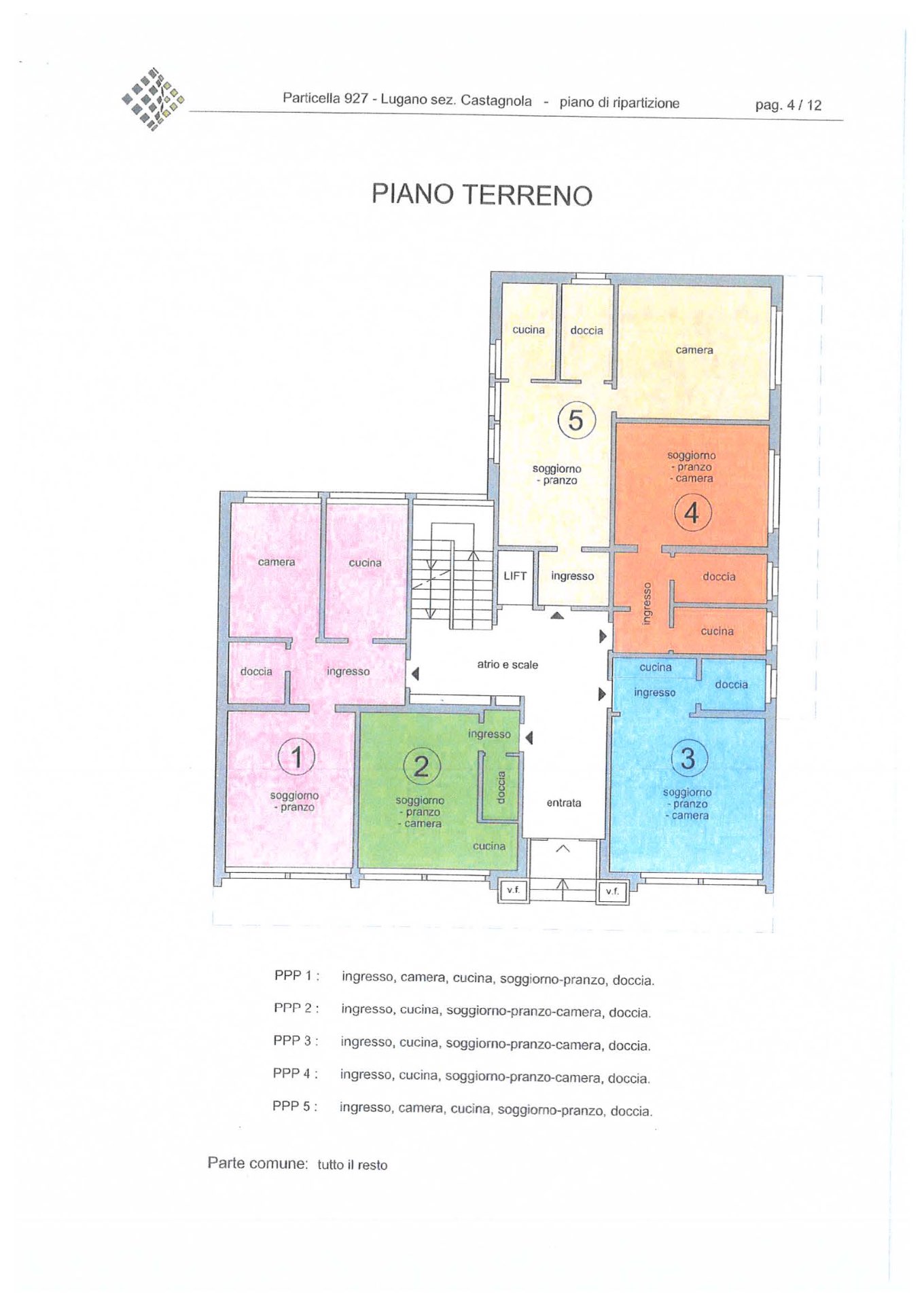 Via Tiglio 17 — Ground floor architectural floor plan