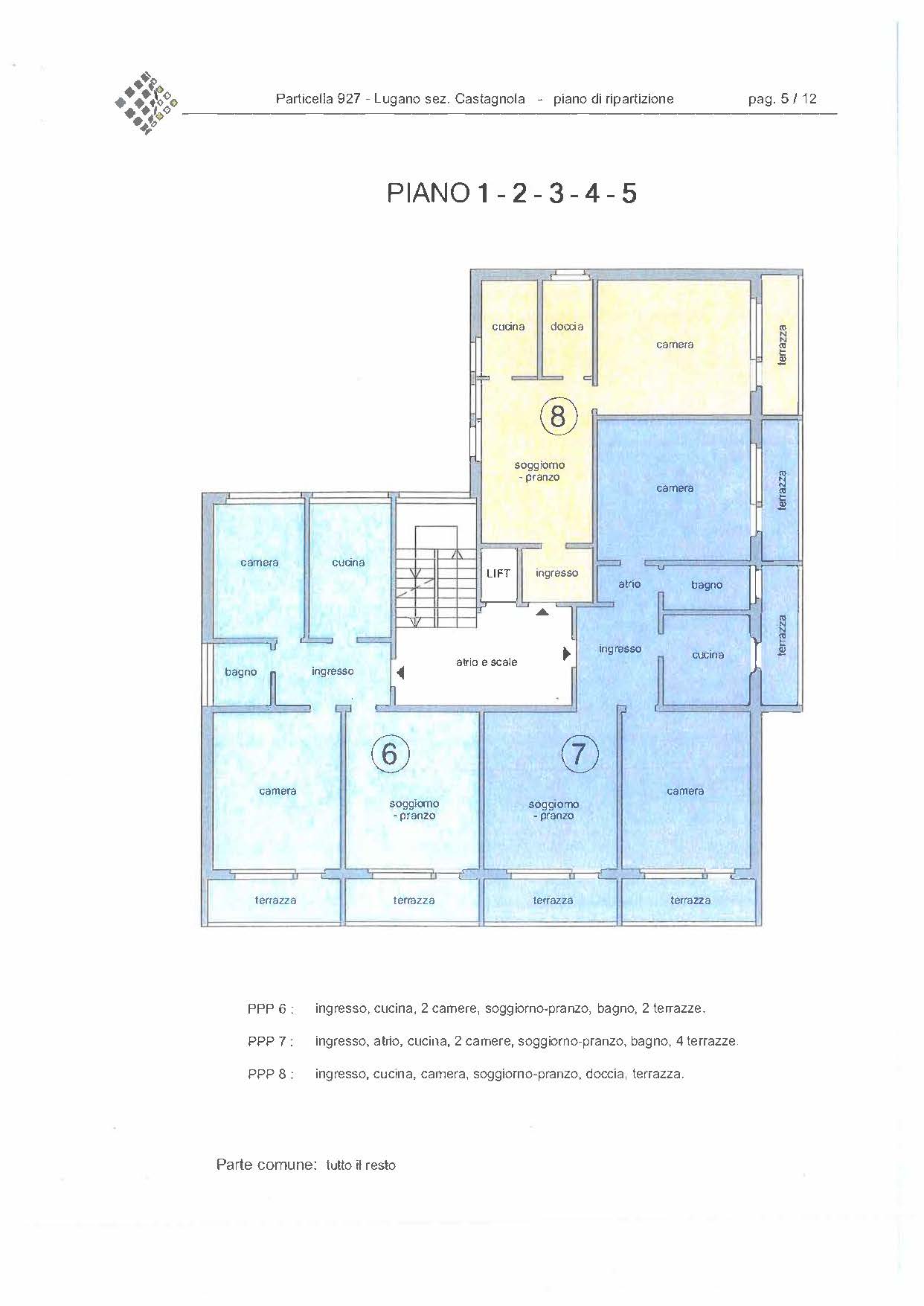 Via Tiglio 17 — Typical floor 1–5 architectural floor plan